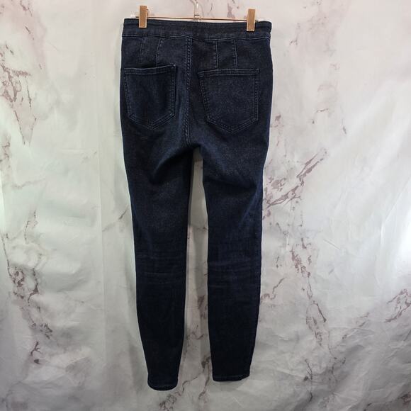Pilcro Jeans Womens 25 Skinny High Rise Dark Wash Denim Sparkle Anthropologie - Picture 1 of 13